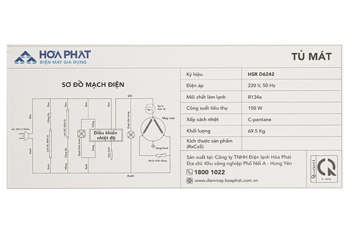 Tủ mát Hoà Phát 242 lít HSR D6242